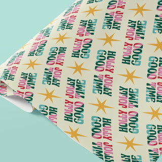 Holly Jolly Good Time Wrapping Paper