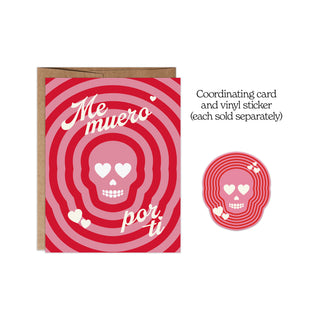 Heart-eyed Skull Vinyl Die Cut Sticker