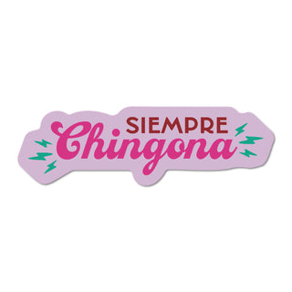 Siempre Chingona vinilo adhesivo mate troquelado en morado