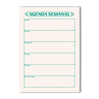 Agenda Semanal Notepad A5 in Verde