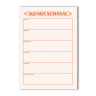 Agenda Semanal Notepad A5 in Naranja