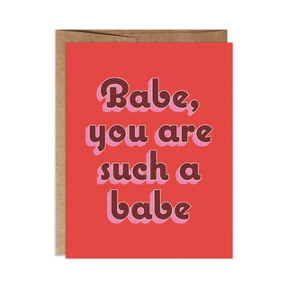 Babe Sandwich A2 Greeting Card in Red