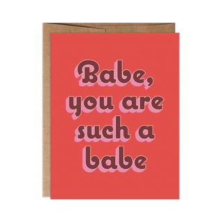 Babe Sandwich A2 Greeting Card in Red