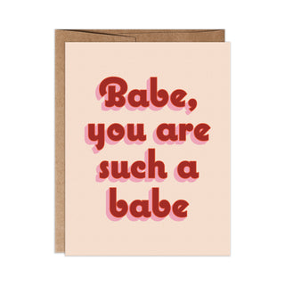 Babe Sandwich A2 Greeting Card in Beige