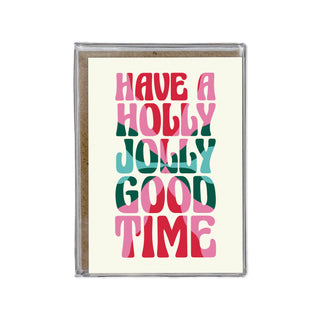 Juego de minitarjetas Have a Holly Jolly Good Time en caja en blanco