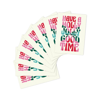 Juego de minitarjetas Have a Holly Jolly Good Time en caja en blanco