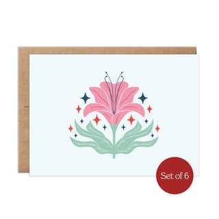 Pink Lilly Blank A1 Cards Boxed Set