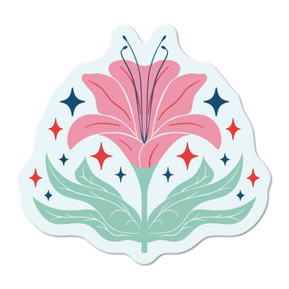 Pink Lilly Vinyl Die Cut Sticker