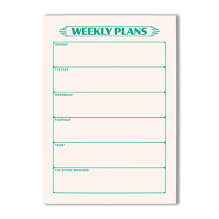 Weekly Plans Notepad A5 in Green