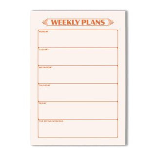 Weekly Plans Notepad A5 in Orange