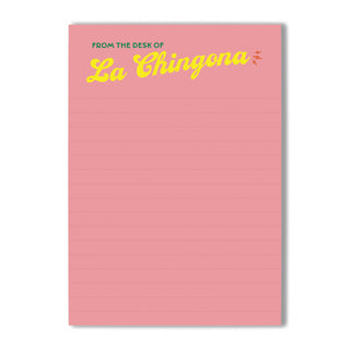 From the Desk of La Chingona Notepad A6 in Coral