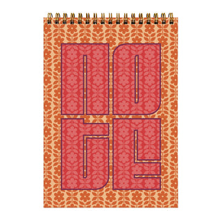 Front cover of Note Floral Stripe A5 Notebook in Autumn from Jungle Red Studio