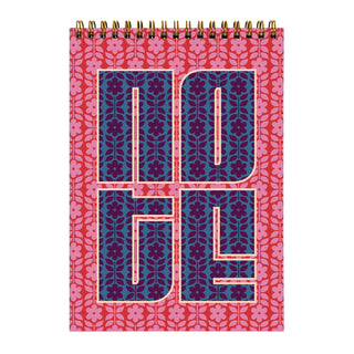 Front cover of Note Floral Stripe A5 Notebook in Winter from Jungle Red Studio