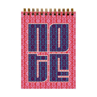 Front cover of Note Floral Stripe A6 Notebook in Winter from Jungle Red Studio