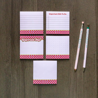 Retro Checkerboard Lined Sticky Notes