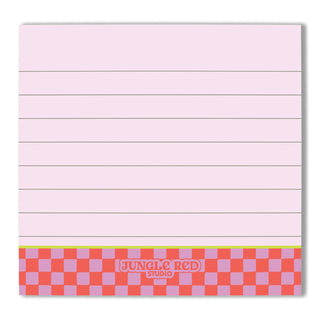 Retro Checkerboard Lined Sticky Notes